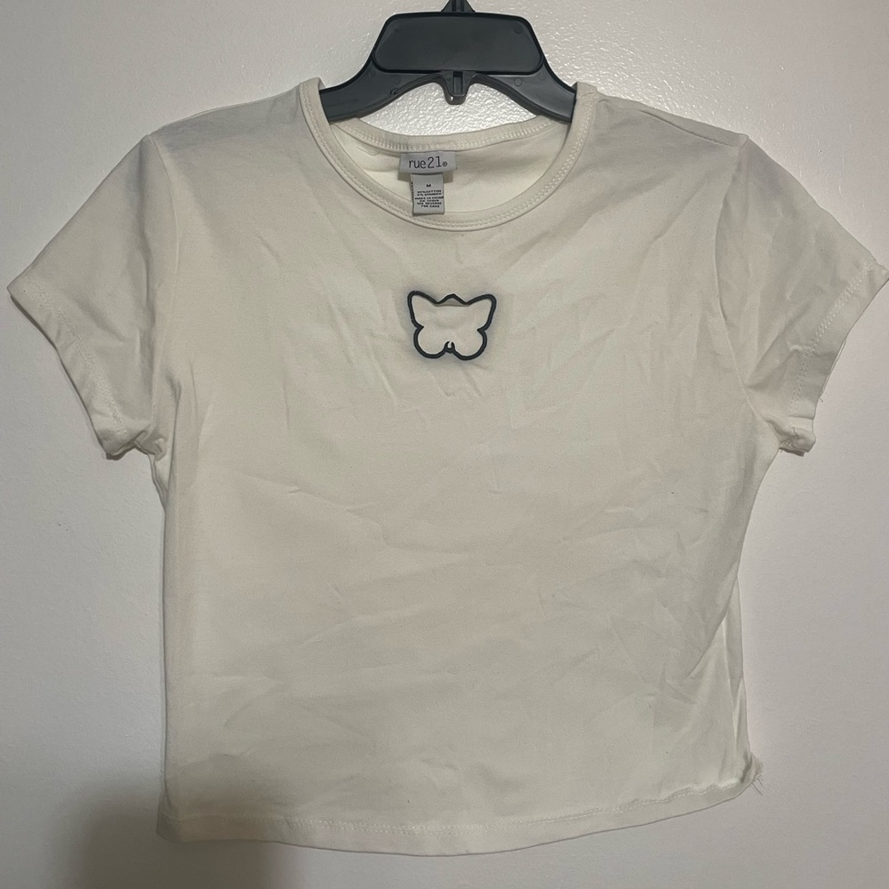 Rue 21 cropped white baby tee